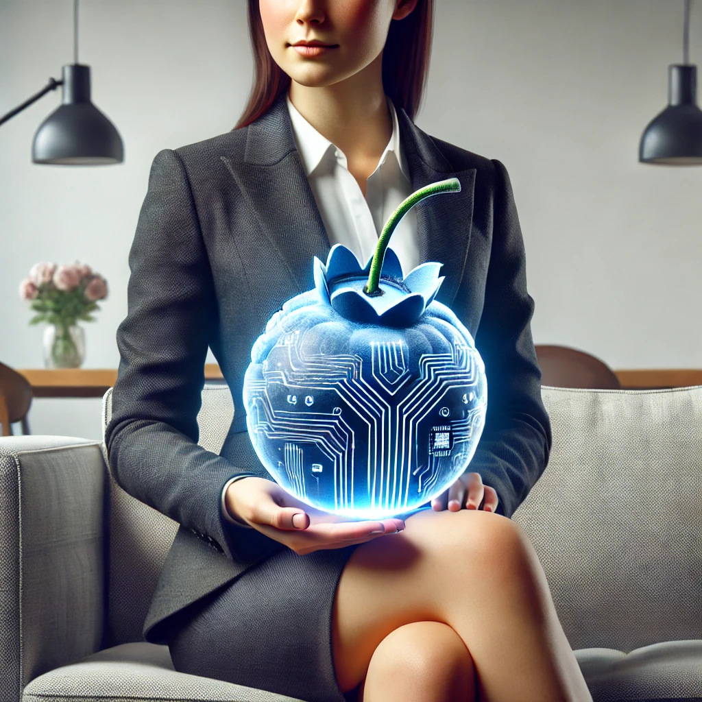 Woman holding a Tech Blueberry